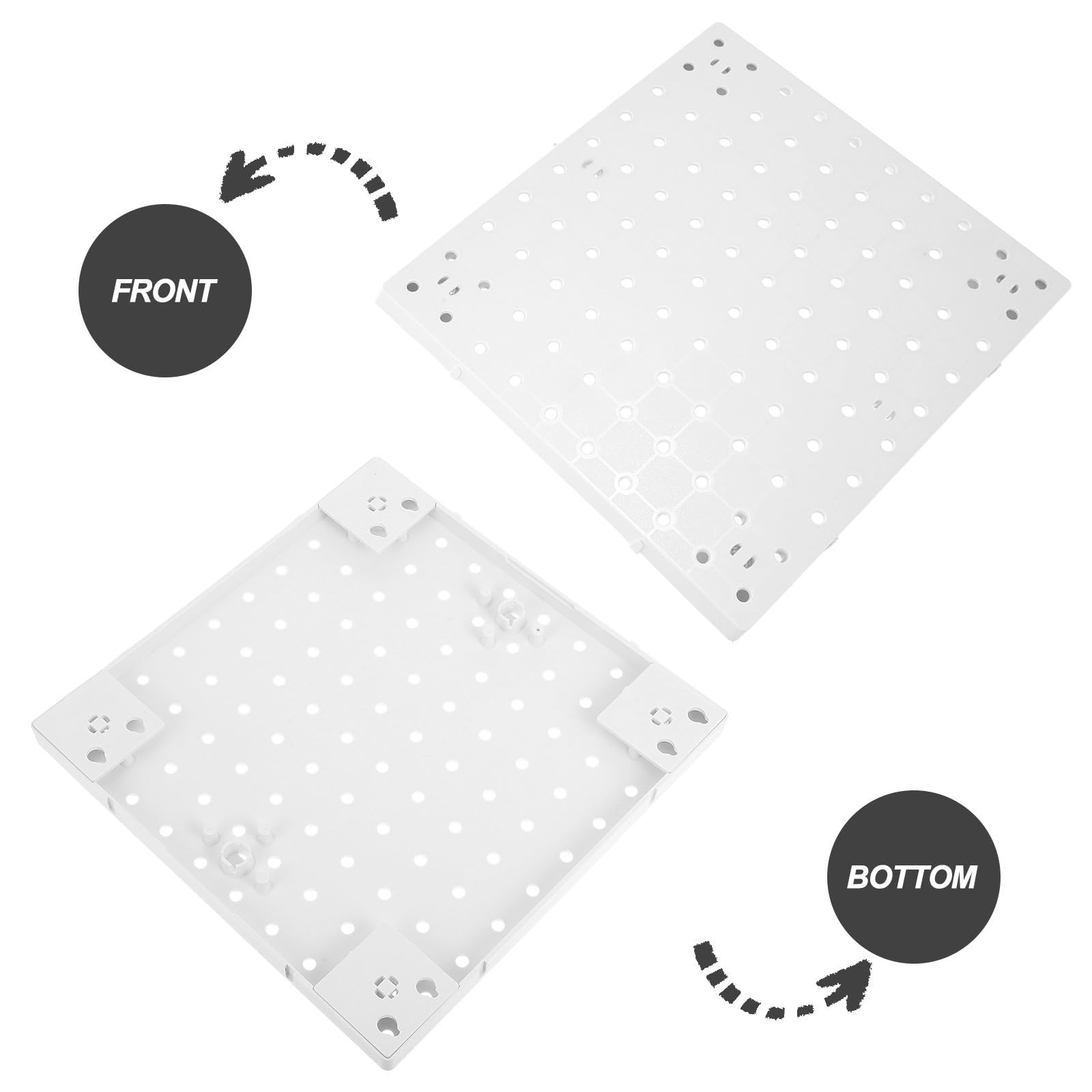 TOYANDONA 4 Piezas Tablero Perforado de Pared de Plástico Abs Blanco