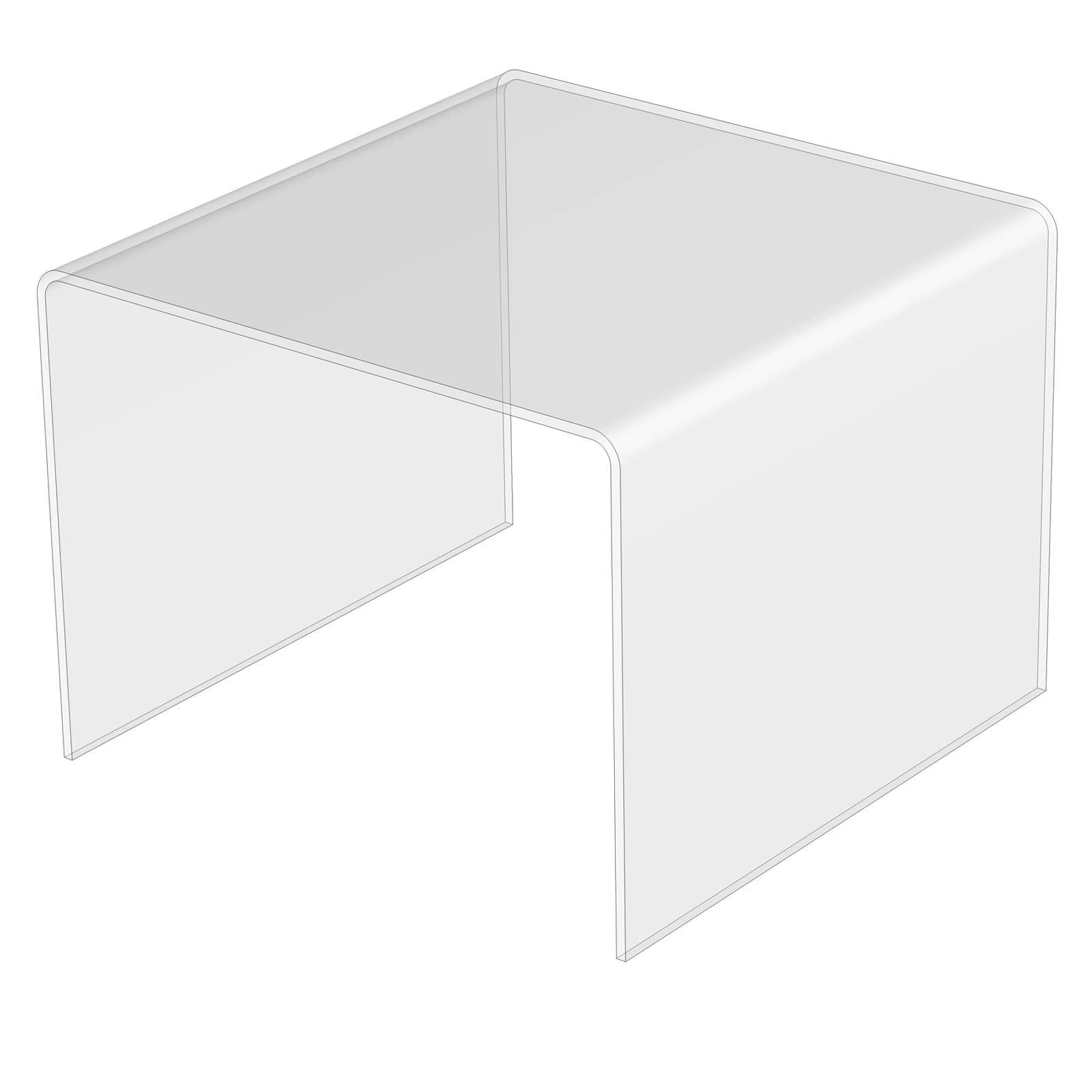 3R W Design Clear Acrylic Display Risers- Premium Shelf Riser Display Stands and Plinths - Hoverstand- Made in UK (4mm-thick-20x20x15, Max Load 5kg)