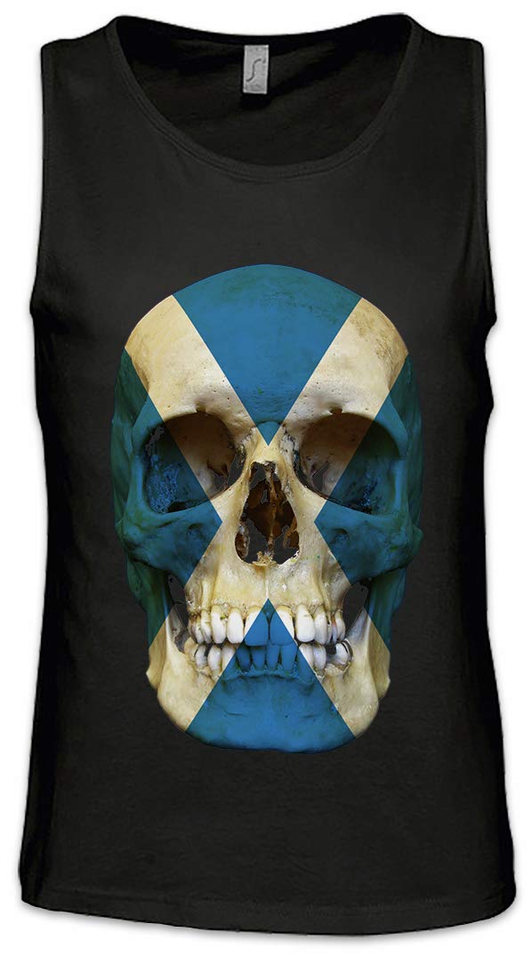 Urban Backwoods Men's Black Classic Scotland Skull Flag Tank Top Training Gym Vest Shirt Size 2XL