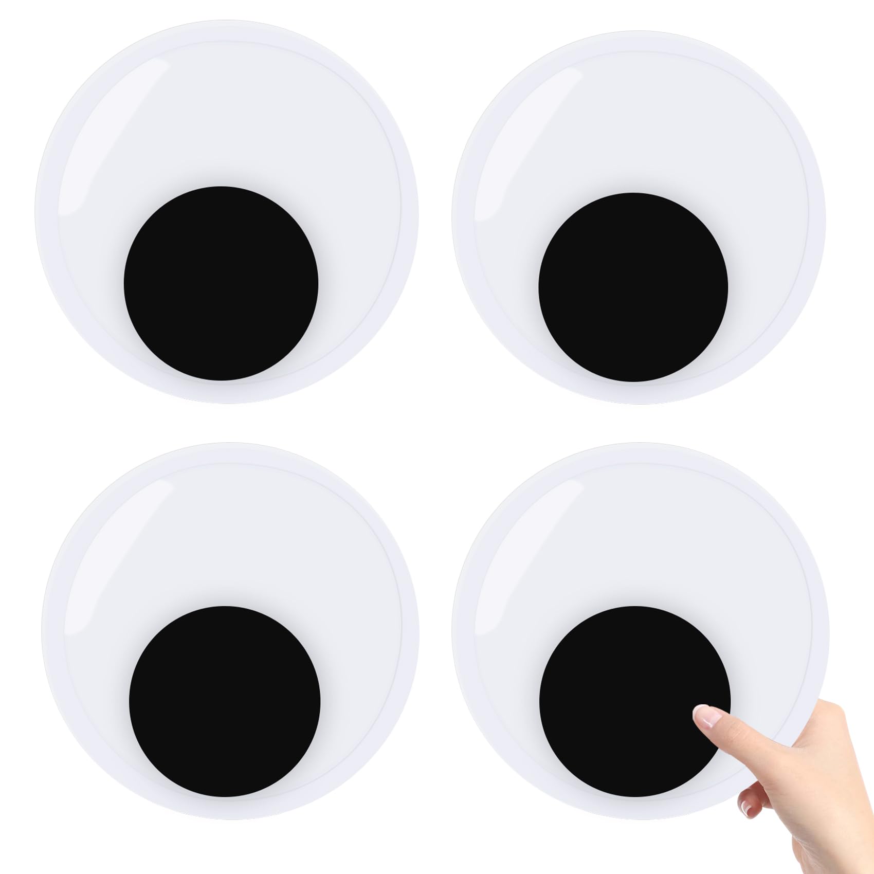 Yeux mobiles géants en plastique autocollants de 17,8 cm pour grand projet créatif