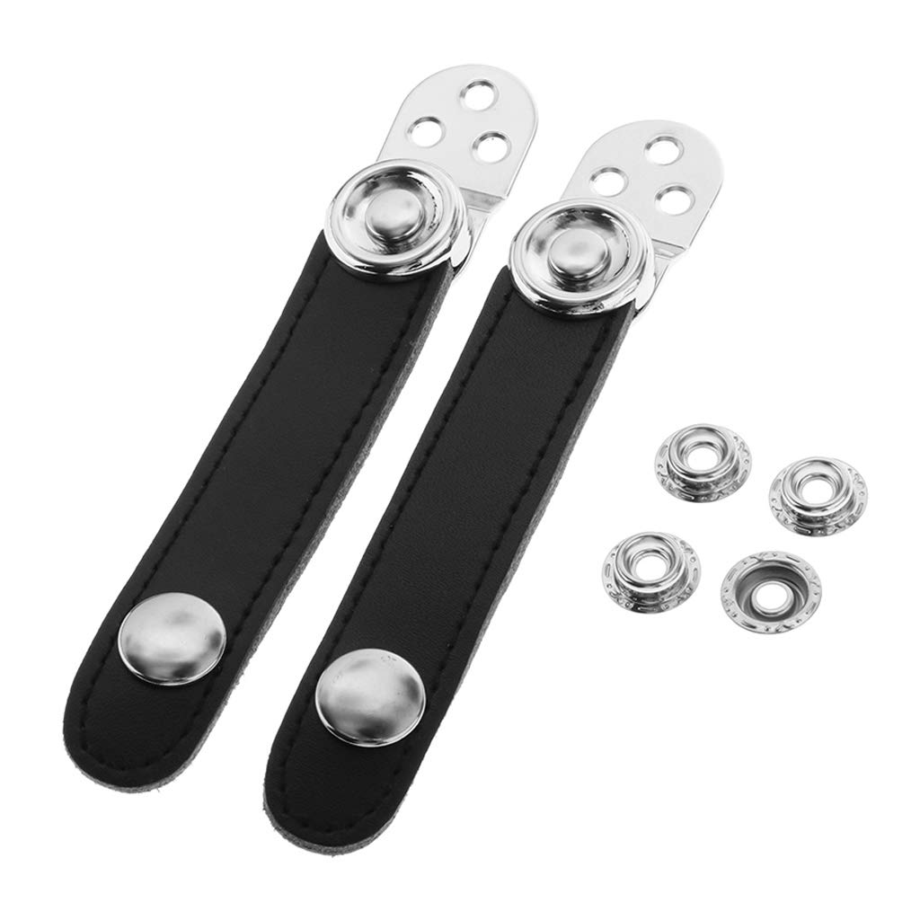 Sangles De Soufflet Pour Accordéon Basse - Lot De 2 + 4 Boucles - Cuir Synthétique (PU) - Largeur 2,2 Cm - Distance Entre Boucles Réglable 7 à 8,6 Cm