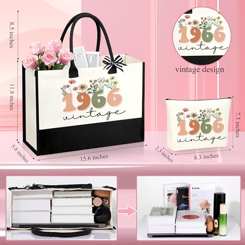 Set vintage 60 cumpleaños para mujer bolso y cosmetiquera miniatura 5