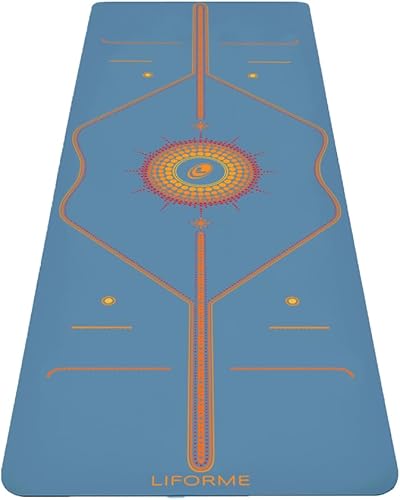 Liforme Colección de esterillas de yoga estampadas, bolsa de yoga incluida, sistema de alineación patentado, agarre guerrero, antideslizante,