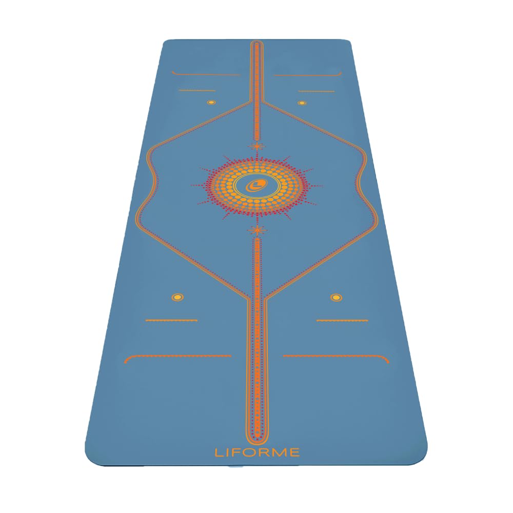 Liforme Printed Yoga Mat Collection - Free Yoga Bag, Patented Alignment System, Warrior-like Grip, Non-Slip, Eco-friendly, Sweat-resistant, Long, Wide and Thick for Comfort
