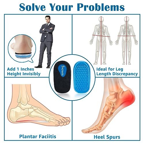 3 Layers Adjustable Heel Wedge Lift for Leg Length Discrepancies, Height Increase Insoles for Heel Pain, Achilles Tendonitis, Gel Shoe Heel Cushions Cups for Men and Wowen(Large)2