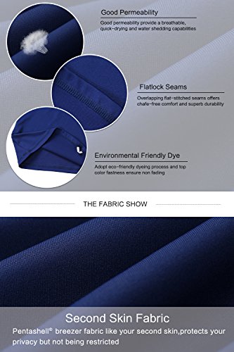 AXESEA Women Rash Guard Long Sleeve Active Top UPF 50+ Rashguard Swim Shirt Surf Swimwear, Navy, Medium