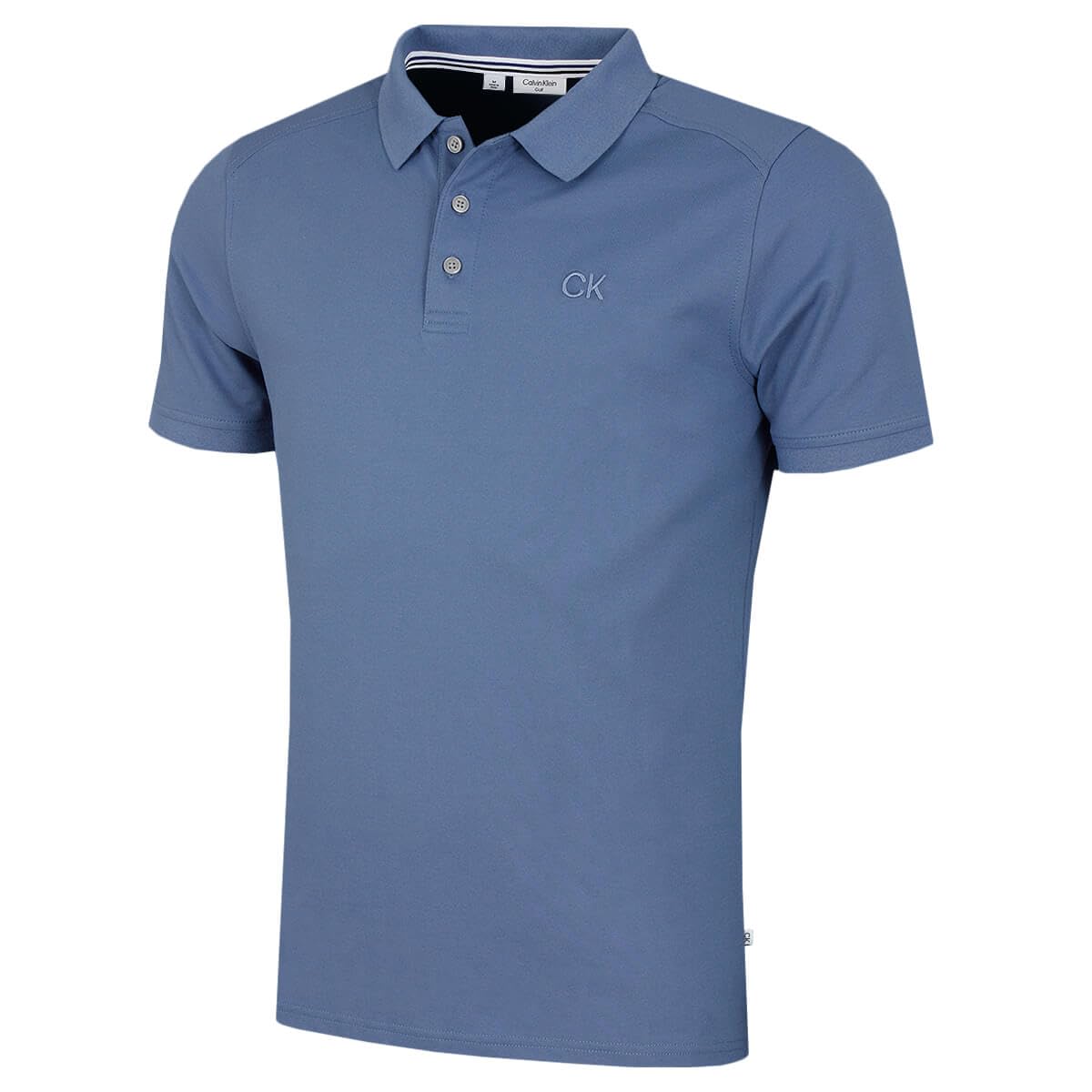 Calvin Klein Mens Campus Coastal Polo Shirt - Denim Blue - L