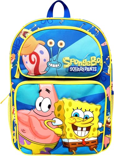 Fast Forward Kids Licensed 16 SpongeBob Cargo Backpack - Large School Backpack with Multiple Pockets