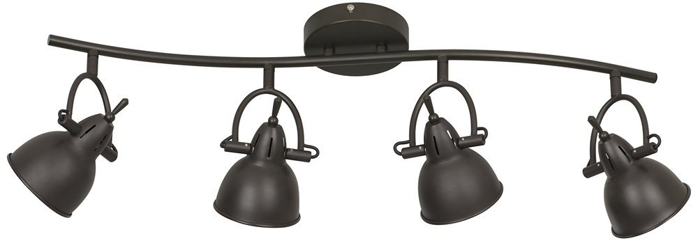 Pro Track Thorndale 4-Head LED Ceiling Track Light Fixture Kit Adjustable Spot-Light GU10 Dimmable Brown Bronze Finish Metal Farmhouse Rustic Kitchen Bathroom Living Room Dining Hallway 27 1/2" Wide