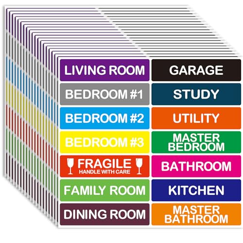 Packing Labels for Moving House 280pcs Colour Coded Stickers Home Moving Labels Fragile Sticker for Move Boxes House Essentials