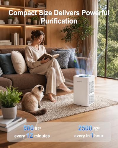 Ambersky Air Purifier for Home, True HEPA Filter for Large Room Up To 2500 Sq Ft, Sleep Mo - image 7