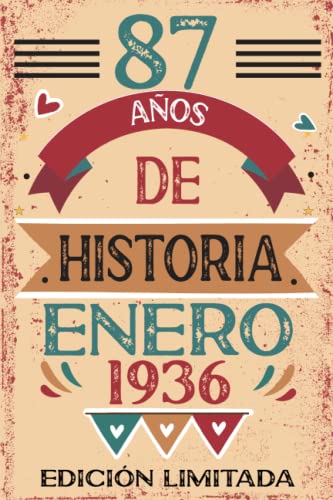 87 Años De Historia Enero 1936: Libro de visitas, cuaderno, 110 páginas de felicitaciones, idea de regalo, regalo Para la esposa, novia, mujer, La madre