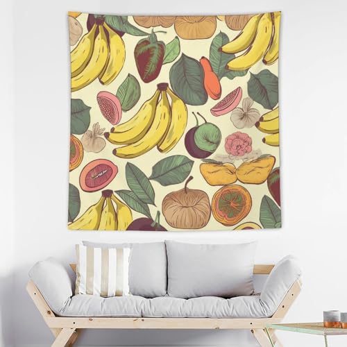 Tapisserie murale fruits et bananes 152cm | Toile de fond et decoration salon