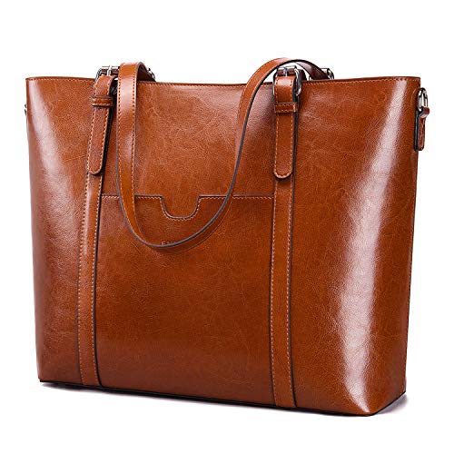Women 15.6" Laptop Genuine Leather Shoulder Bag Work Handbag Satchel Carry-on Tote Bag