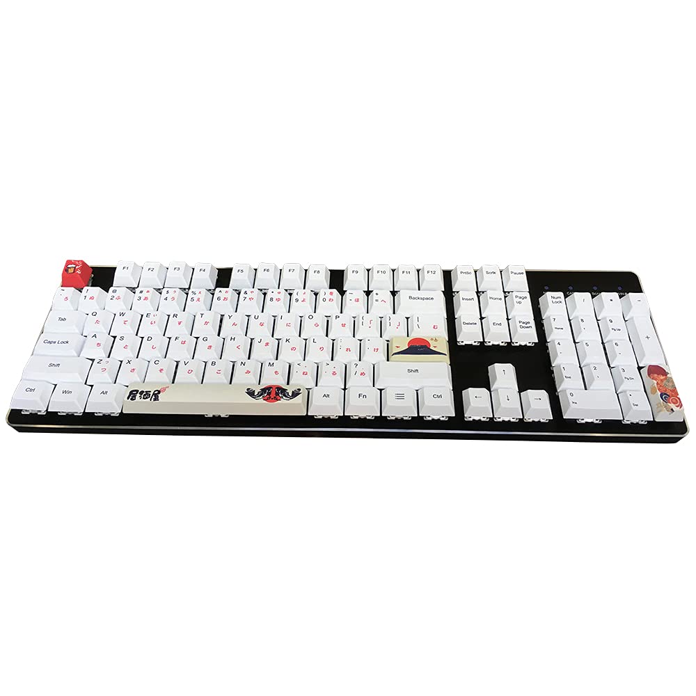 4 Keycap Set, Dye-subbed PBT Keycaps, OEM Keycaps, Spacebar Keycap, Esc Keycap Enter Keycaps for DIY Cherry MX Gaming Mechanical Keyboard, Izakaya