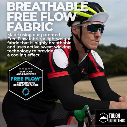 Image of Tough Outdoors UV Arm Sleeves for Men Women - Sun Protection Sleeves - Compression Golf Baseball Cooling Tattoo Arm Sleeve