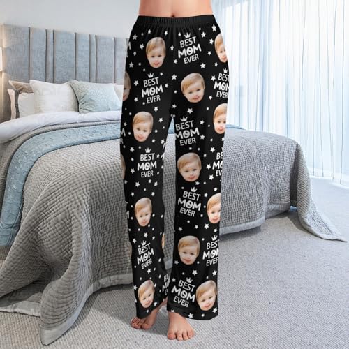 YESCUSTOM Custom Face Pajama Pants for Dad Mom, Personalized Photo Pajama Trousers PJ Bottoms Gift for Father's Mother's Day4