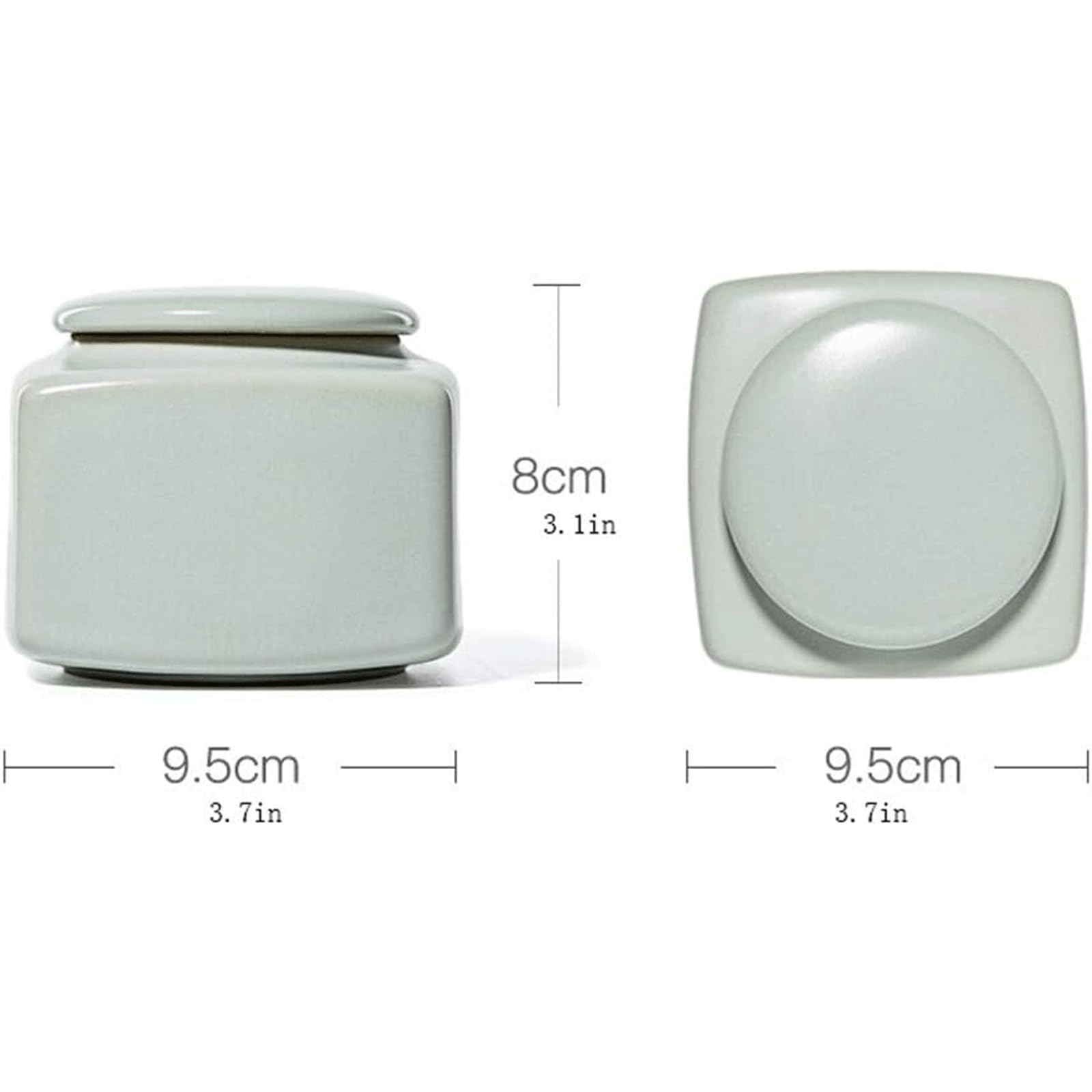 Sucrier Boîte à thé Haut de Gamme, boîte à thé carrée en céramique, Pot de Stockage de Nourriture de Voyage Portable pour thé/café/Herbes/Sucre/épices Nouveau