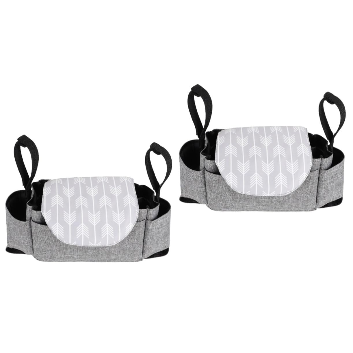 ibasenice 2pezzi Organizer Per Carrozzina Multiuso Con Portabicchieri e Tasche Per Pannolini Sacchetto Chic Per Passeggini e Pram Soluzione Di Stoccaggio Leggera e Resistente