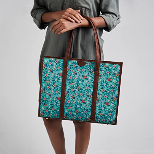 Image of TEAL BY CHUMBAK Laptop Backpack for Women, Stylish Canvas Bag for College, Office, School and Travel, Fits 15-Inch Laptop, Lightweight and Durable with Organizer