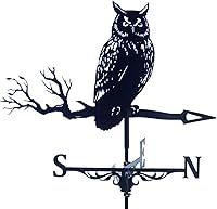 Vista 1 de Weather Vane - Vane decorativo para jardín con estaca de acero inoxidable estilo retro para casa, garaje, cúpula (búho)