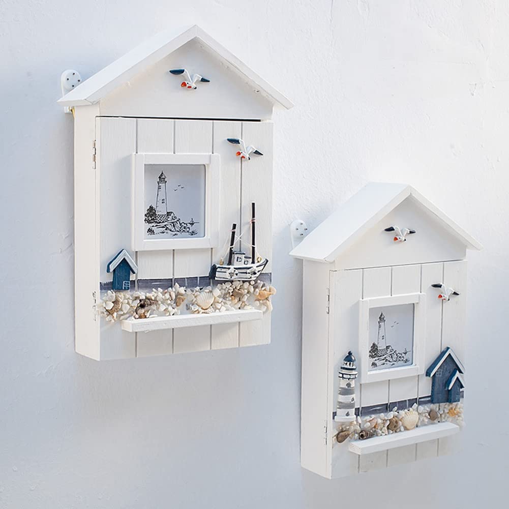 DéCoration dans L'OcéAn BoîTe à CléS Clé Suspendue au Mur de L'Armoire BoîTe de Rangement Oiseaux de Mer