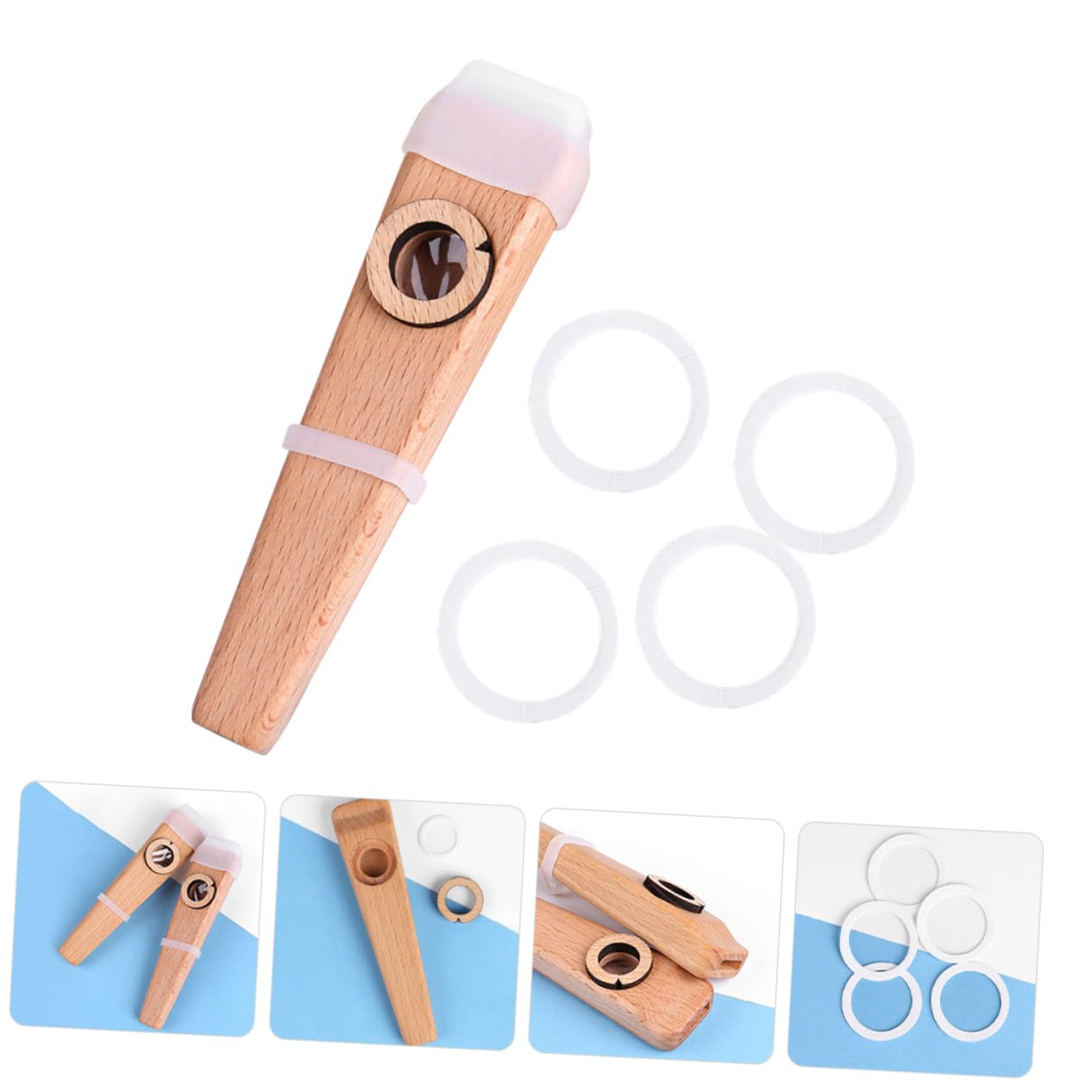 Kisangel Kazoo en Bois pour Guitare et Ukulélé, Instrument de Musique Facile à Apprendre, Accessoire Léger et Pratique, pour Tous Âges et Performances Musicales