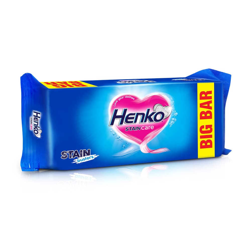 Henko Stain Care Detergent Bar 250g - with Long-Lasting Formula & Stain Busters that removes even the toughest of stains and is gentle on clothes.