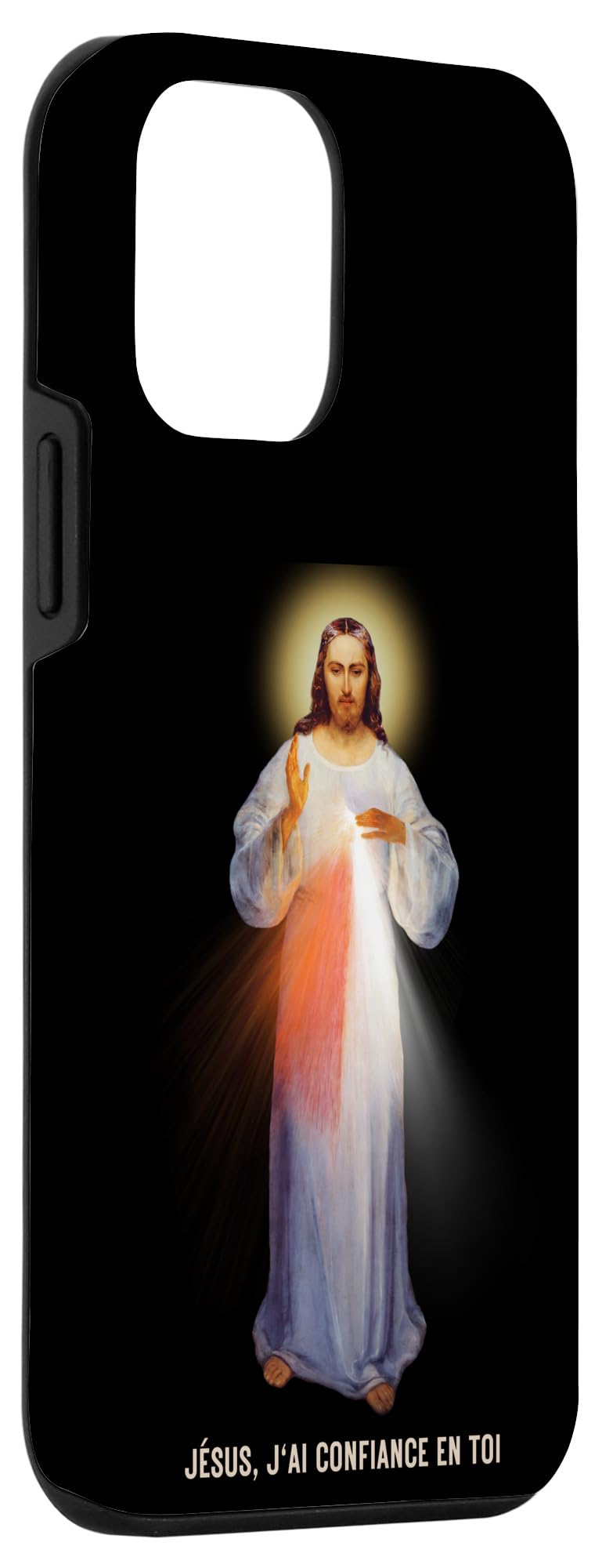 iPhone 12 mini Jésus, J'ai Confiance En Toi (text in French) Case - Image 3