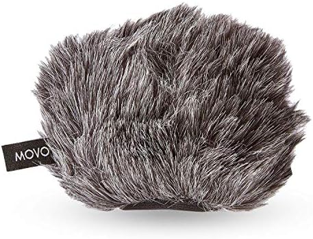 Movo WS-G9 Furry Outdoor Microphone Windscreen Muff for Portable Digital Recorders up to 3" X 1.5" (W x D) - Fits the Zoom H4n, H4n PRO, H5, H6, Tascam DR-40, DR-05, DR-07 and More (Dark Gray)