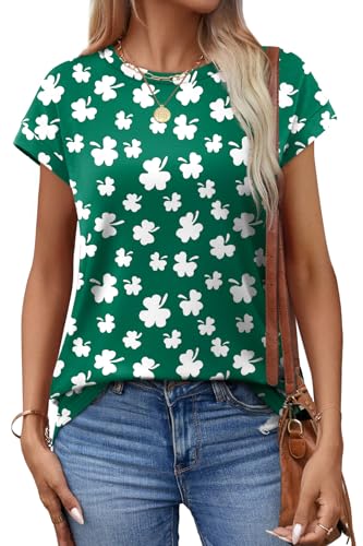 Image of Alaroo Womens Summer Tops Short Sleeve Shirts Crew Neck Tshirt Cute Trendy Tunic Blouses (S-3XL)