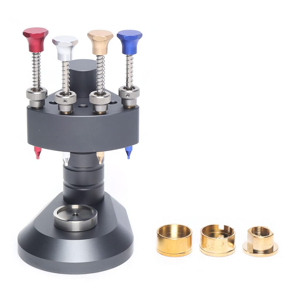 FALUSHAN Watch Hand Setting Tool,High-Precision 4 Pin Needle Loader Watch Hands Pressers Tool,Watch Needle Installation Repair Kit with 3 Molds for Home,Repair Store, Watch Store