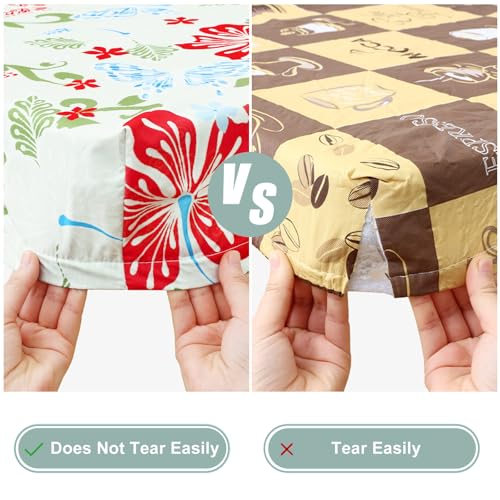 Image of misaya Picnic Table Cover with Bench Cover, Waterproof Elastic Fitted Tablecloth for 8 Foot Tables, Rectangle Washable Polyester Fabric Tablecloths for Picnic, Camping, Outdoor (Butterfly, 30 inch x 96 inch)