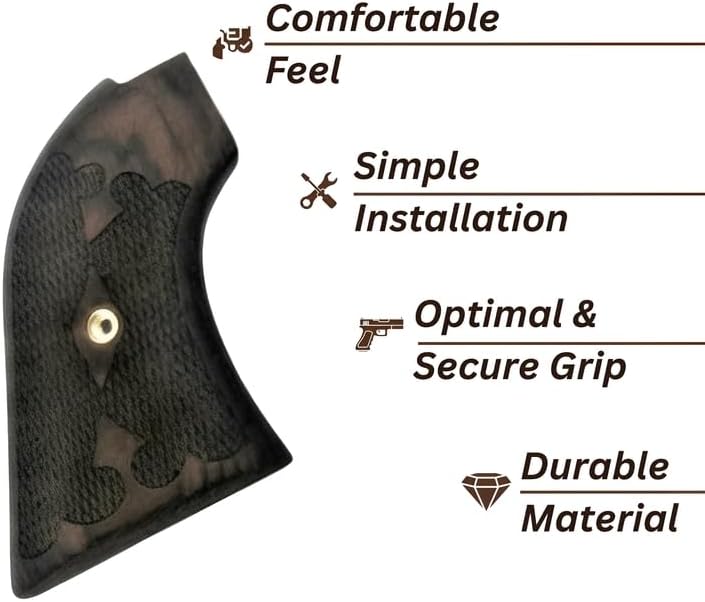 Miniatura 3 de Premium Gun Grips Repuesto compatible para Heritage Arms Rough Rider Rosewood Grips Gentleman Modelo .22 y .22 mag