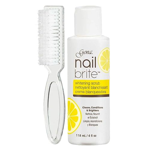 Gena Nail Brite - Exfoliante blanqueador con cepillo limpia las condiciones e ilumina las uñas 4 onzas Gena Nail Brite - Exfoliante blanqueador con cepillo limpia las condiciones e ilumina las uñas 4 onzas
