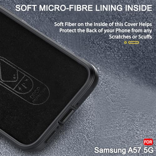 Image of TheGiftKart Back Cover for Samsung Galaxy A57 5G Case | ShockProof Military Grade Protection | Micro-Fibre Cloth On Inner Side | Liquid Silicon Case | Anti-Slip Grip Galaxy A57 Back Cover (TPU, Black)