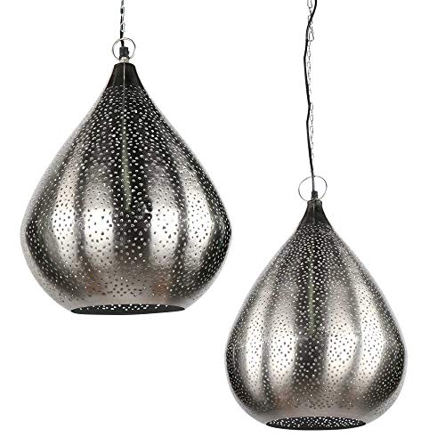 albena shop orientalische Hängelampe NAJIA Metall silber 45cm (Ohne Leuchtmittel) Hängeleuchte Pendelleuchte – Bild 4