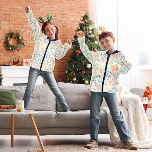 Retro Smile Girls Fleece Jacket Girls Fall Jacket Girls Zip Up Hoodie Girls Sherpa Jacket 2-10T 5