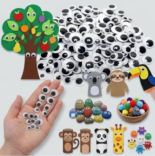 7mm Googly Eyes for Crafts, 100 PCS Mini Moving Wiggle Eyes for DIY Art & Craft, Doll Making, Toy Making, School Projects, Scrapbooking & Decoration | DIY Decoration Accessory-image-37