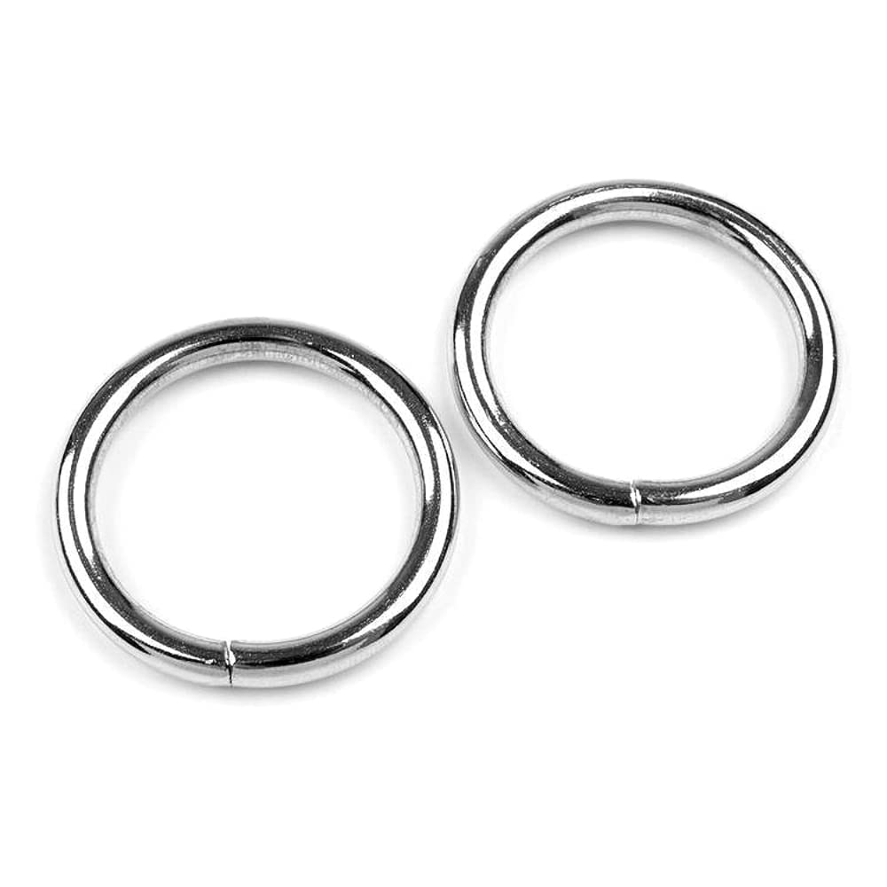 100 x 40 mm O Rings Buckles for Webbing Strap, Metal, Silver