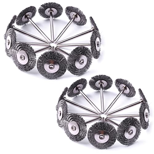 ATOPLEE 20pcs 1 pouce / 25 mm Coupe Brosse Mini brosse métallique pour les outils rotatifs Die Grinder