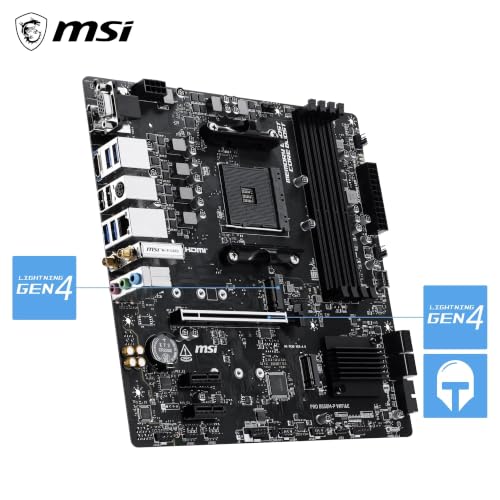 Image of MSI PRO B550M-P WIFI6E ProSeries Motherboard (AMD Ryzen 5000 Series, AM4, DDR4, PCIe 4.0, SATA 6Gb /s, M.2, USB 3.2 Gen 2, HDMI /DP, Wi-Fi 6E, Bluetooth 5.2, mATX)