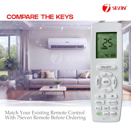Image of 7SEVEN Compatible with Blue Star AC Remote Control YAP1FB Model 206 Fit for Split & Window 1 | 1.5 | 2 Ton Air Conditioner Remote - Match Remote Keys Exactly to Replicate Genuine Remote Function