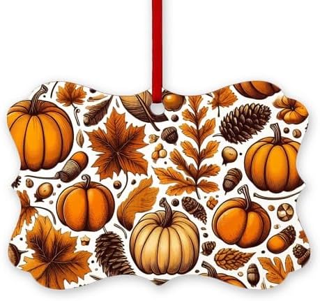 CafePress Thanksgiving Dinner Fall Home Decor Pattern Scroll Holiday Ornament 4" x 2.75"