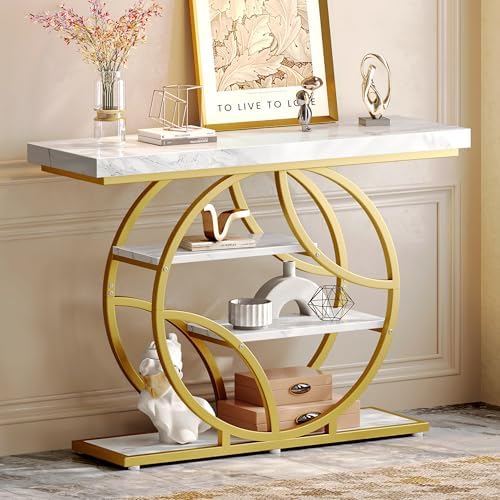 Huuger 41.3 Inch Entryway Table with Marble ...