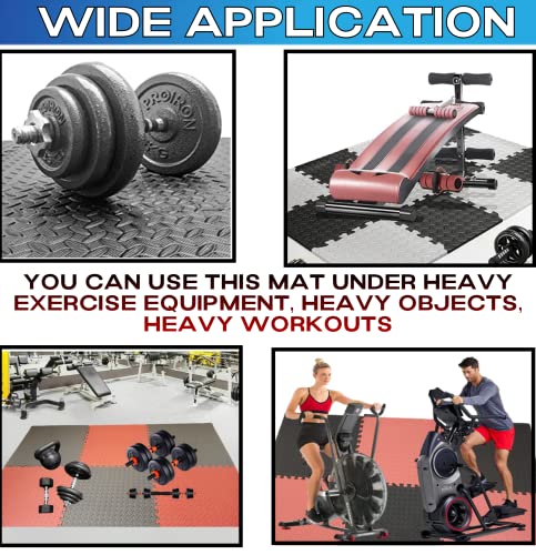Image of 1 Inch /25mm Gym Floor mat Rubber for Heavy Workout Puzzle Floor mat for Home Exercise, Gym Equipment mat Interlocking Eva Foam Flooring Rubber Tiles Yoga, Kids Gym Mats for Floor