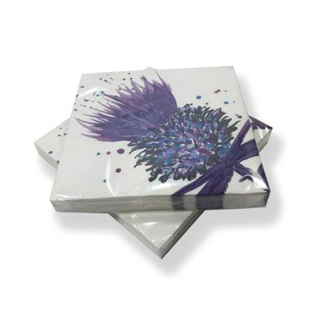 Couthie Thistle Set of 20 Napkins Scottish Symbol Tissues Housewarming Gift Kitchen Present Table Decor
