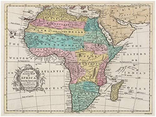 Historic 1747 Map - A New and Accurate map of Africa, from The Latest and Best observations - 24in x 18in
