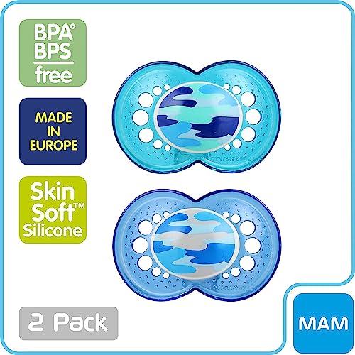 Image of MAM Original Pacifier, 16+ Months, 6 Pieces, Nipple Shape Helps Promote Healthy Oral Development, Unisex Value Pack