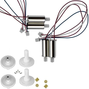 Drone Parts E88 Drone Teng1 Parts Fit Double Drone E525 LS-E525 RC Quadcopter Arm Motor Propeller Blade Gear Accessories E88 Pro Replacement Parts Color Plug 4motor 7mm 8t